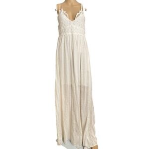 White Eyelet Dress Women's M Hummingbird Coquette Boho Y2K Babydoll Maxi